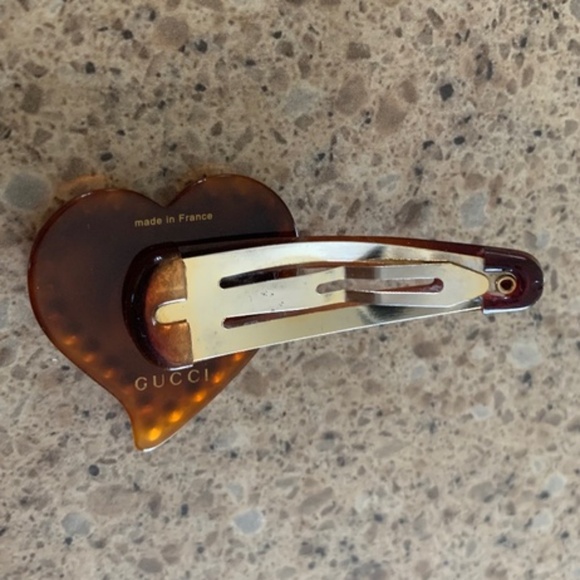 Authentic Gucci Hair Clip GG Heart - Picture 7 of 8
